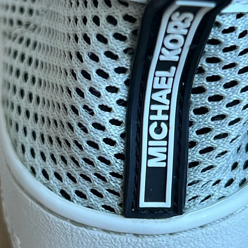 Michael Michael Kors Black and White Perforated Chunky Sneakers shoes size 7.5M - Picture 4 of 9